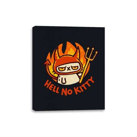 Hell To The No Kitty - Canvas Wraps Canvas Wraps RIPT Apparel 8x10 / Black