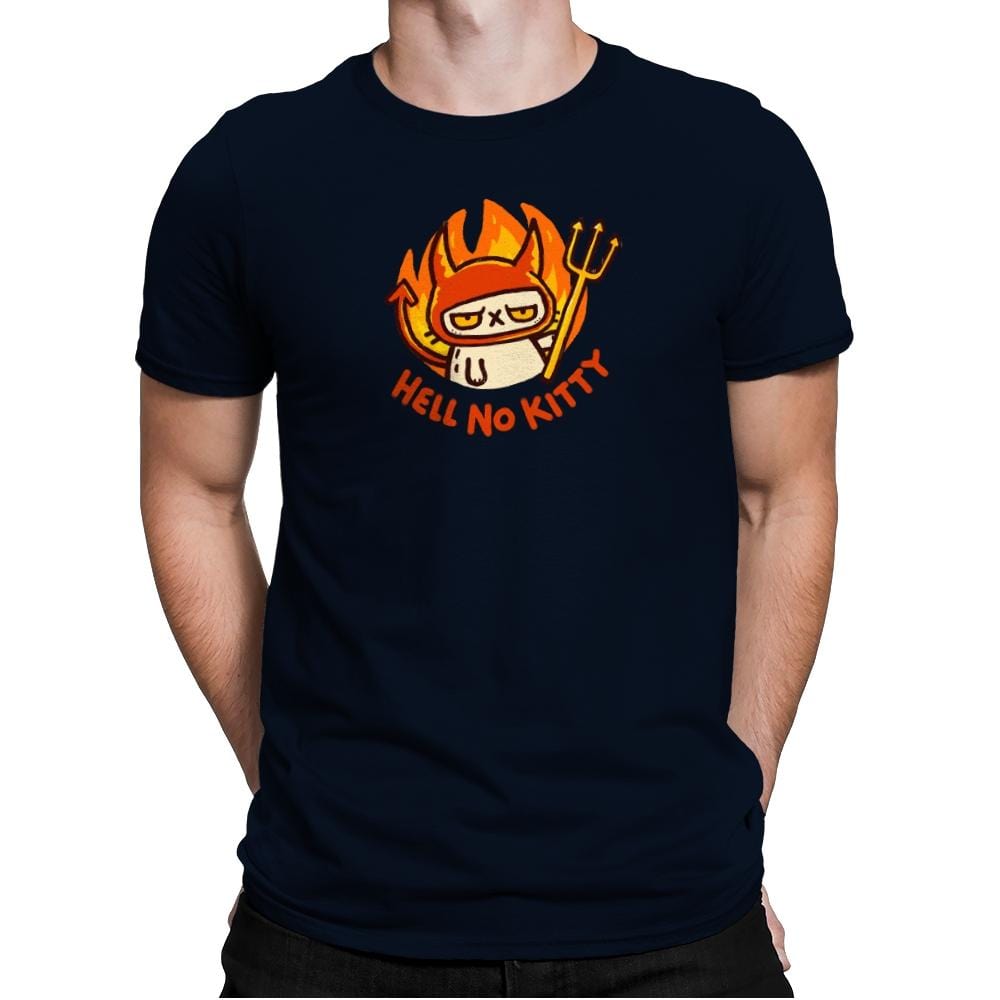 Hell To The No Kitty - Mens Premium T-Shirts RIPT Apparel Small / Midnight Navy