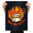 Hell To The No Kitty - Prints Posters RIPT Apparel 18x24 / Black