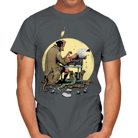 Hellboy's Report - Mens T-Shirts RIPT Apparel Small / Charcoal