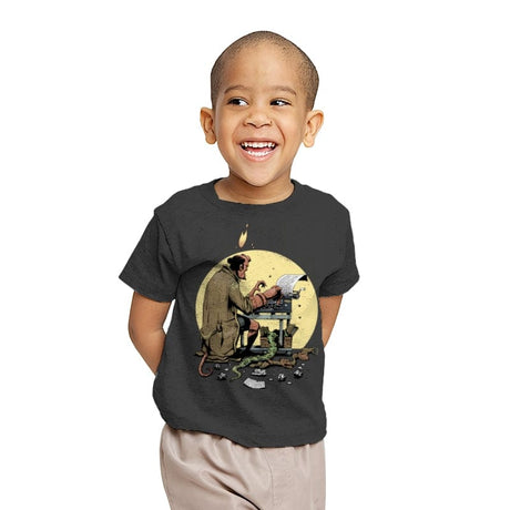 Hellboy's Report - Youth T-Shirts RIPT Apparel X-small / Charcoal