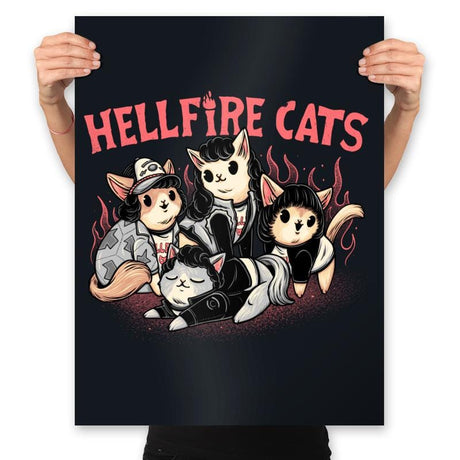 Hellfire Cats - Prints Posters RIPT Apparel 18x24 / Black