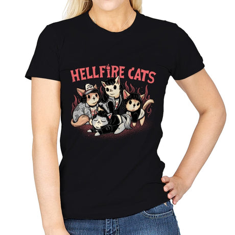 Hellfire Cats - Womens T-Shirts RIPT Apparel Small / Black