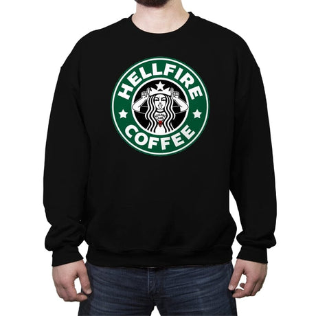 Hellfire Coffee - Crew Neck Sweatshirt Crew Neck Sweatshirt RIPT Apparel Small / Black