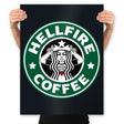 Hellfire Coffee - Prints Posters RIPT Apparel 18x24 / Black