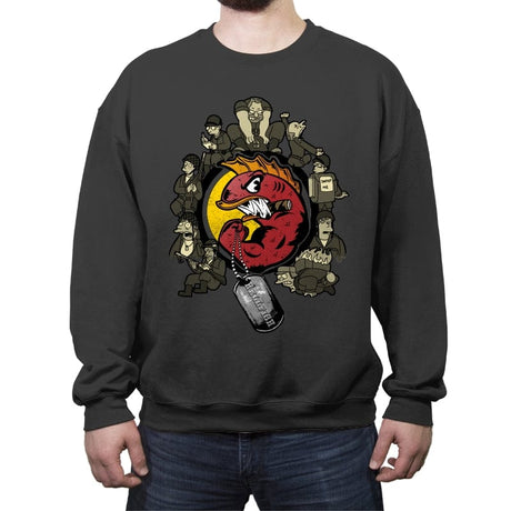 Hellfish Squad - Crew Neck Sweatshirt Crew Neck Sweatshirt RIPT Apparel Small / Charcoal