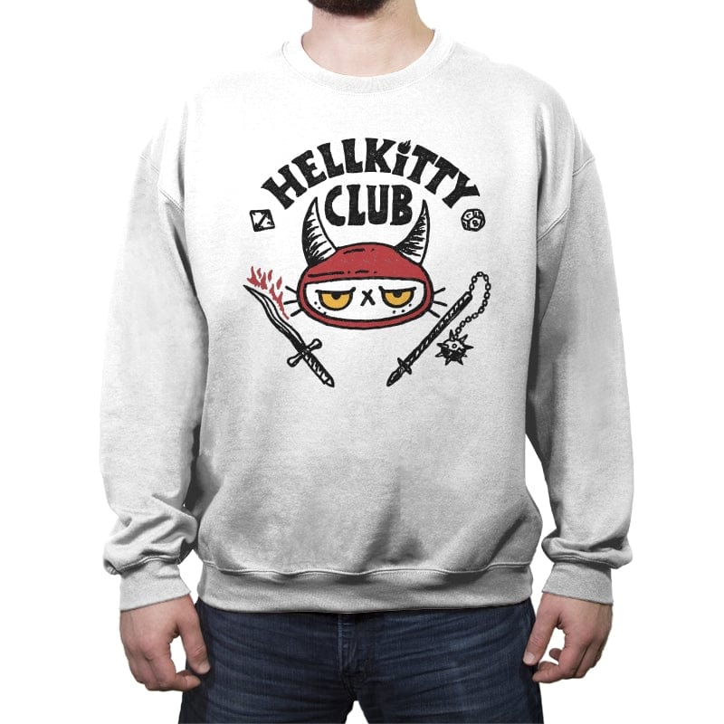 Hellkitty Club - Crew Neck Sweatshirt Crew Neck Sweatshirt RIPT Apparel Small / White
