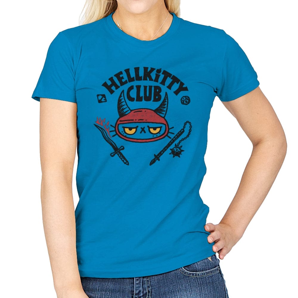 Hellkitty Club - Womens T-Shirts RIPT Apparel Small / Sapphire