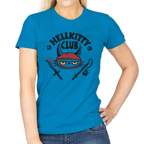 Hellkitty Club - Womens T-Shirts RIPT Apparel Small / Sapphire