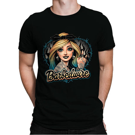 Hello Barbedwire! - Mens Premium T-Shirts RIPT Apparel Small / Black