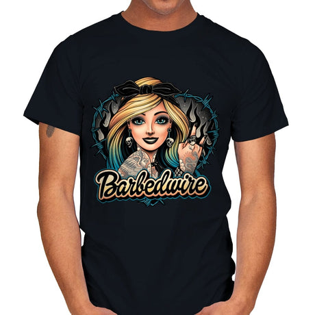 Hello Barbedwire! - Mens T-Shirts RIPT Apparel Small / Black