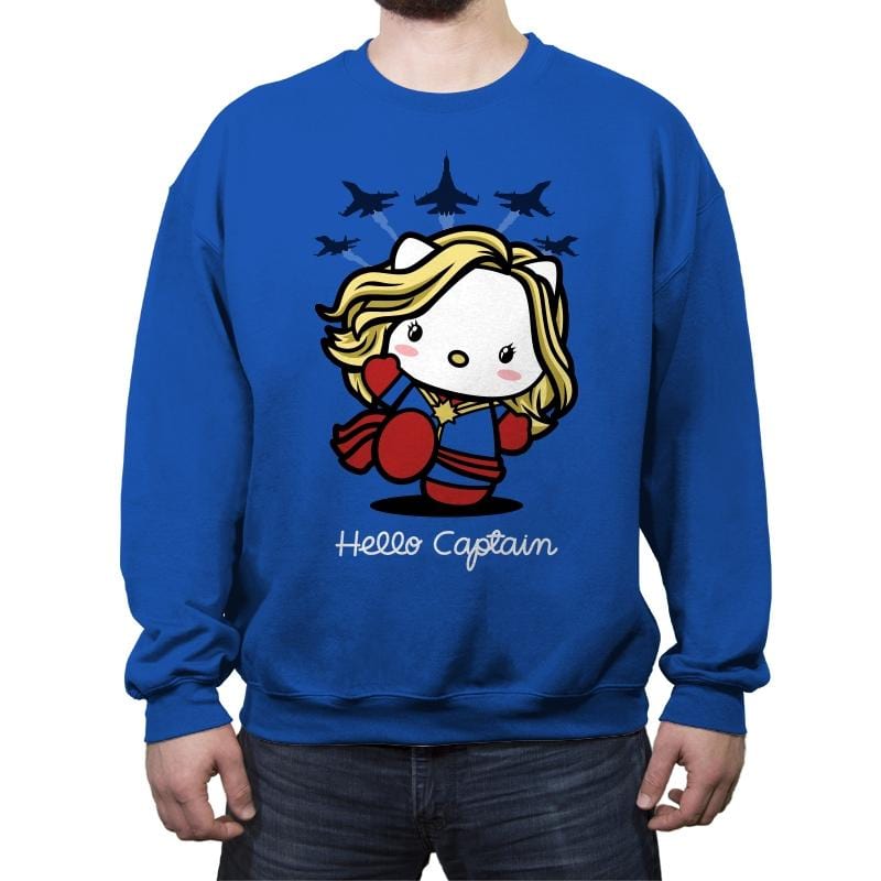 Hello Captain - Crew Neck Sweatshirt Crew Neck Sweatshirt RIPT Apparel