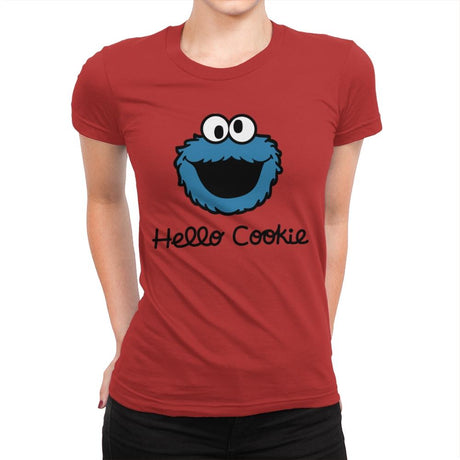 Hello Cookie - Womens Premium T-Shirts RIPT Apparel Small / Red