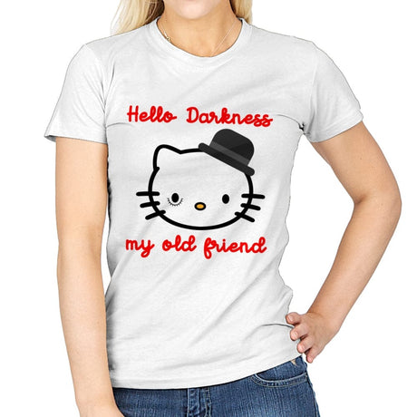 Hello Darkness My Old Friend - Womens T-Shirts RIPT Apparel Small / White