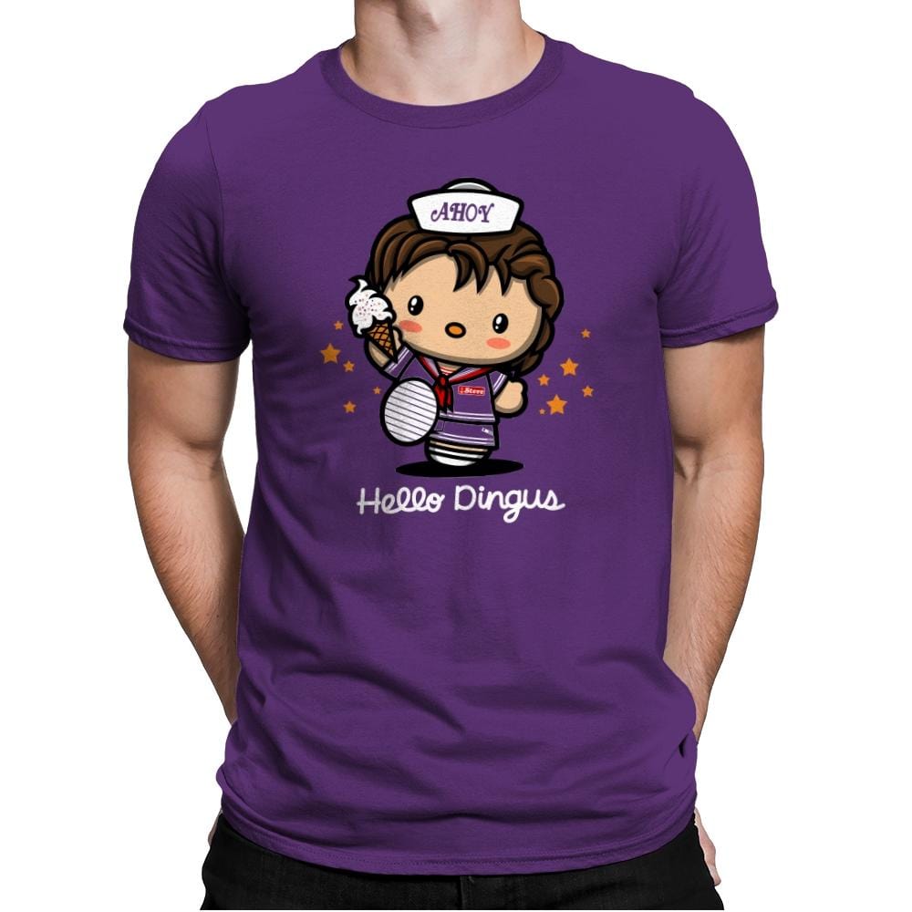 Hello Dingus - Mens Premium T-Shirts RIPT Apparel Small / Purple Rush