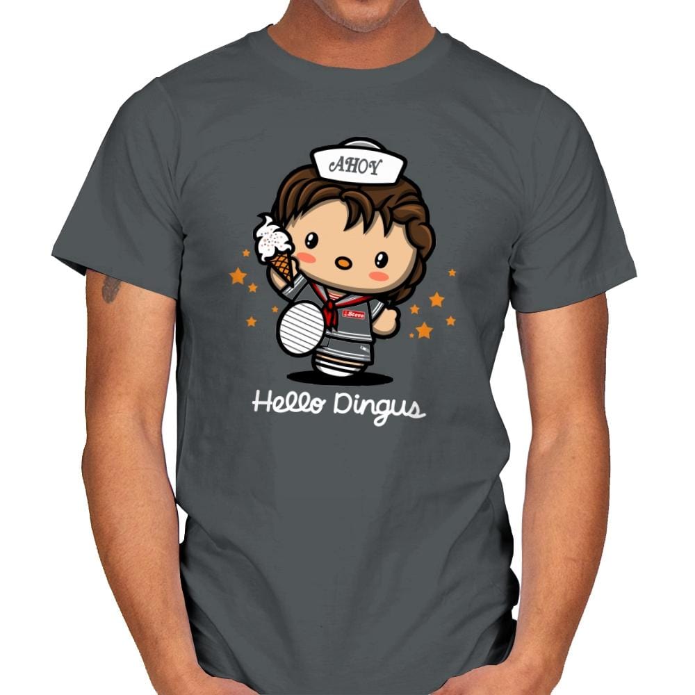 Hello Dingus - Mens T-Shirts RIPT Apparel Small / Charcoal