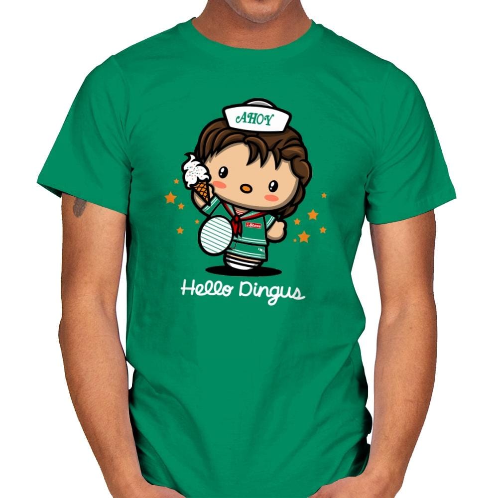 Hello Dingus - Mens T-Shirts RIPT Apparel Small / Kelly Green