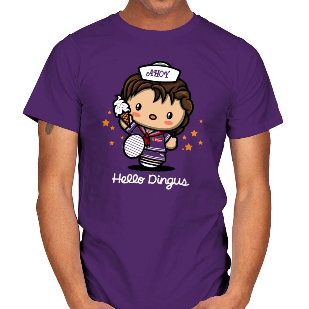 Hello Dingus - Mens T-Shirts RIPT Apparel Small / Purple
