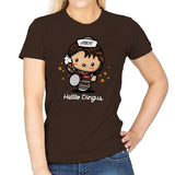 Hello Dingus - Womens T-Shirts RIPT Apparel Small / Dark Chocolate