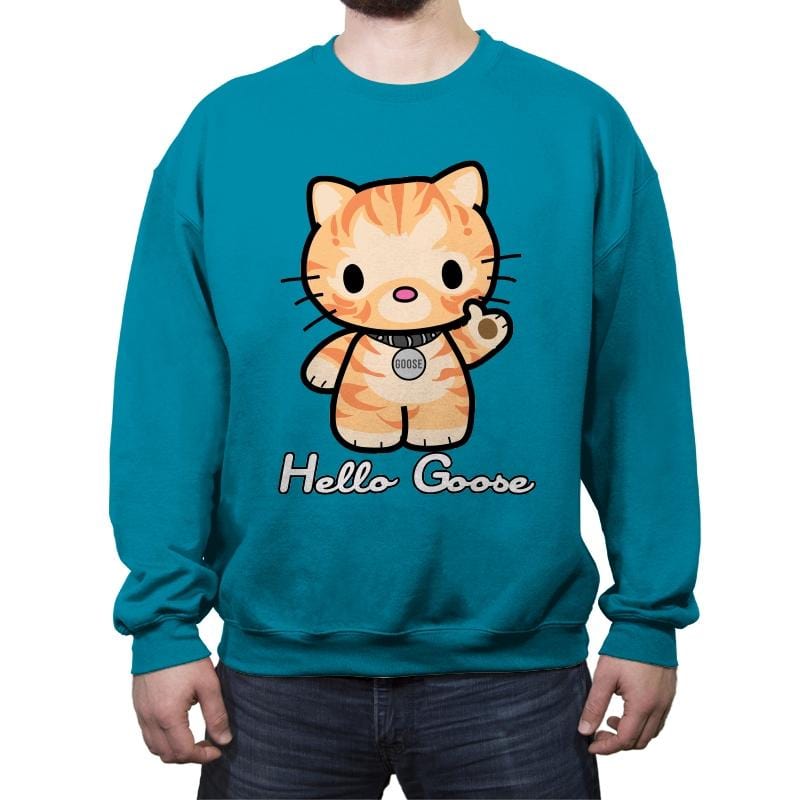 Hello Goose - Crew Neck Sweatshirt Crew Neck Sweatshirt RIPT Apparel Small / Antique Sapphire