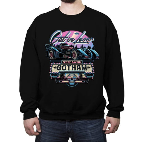 Hello Gotham! - Crew Neck Sweatshirt Crew Neck Sweatshirt RIPT Apparel Small / Black