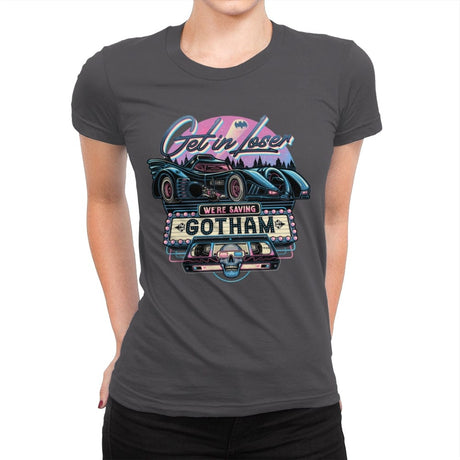 Hello Gotham! - Womens Premium T-Shirts RIPT Apparel Small / Heavy Metal