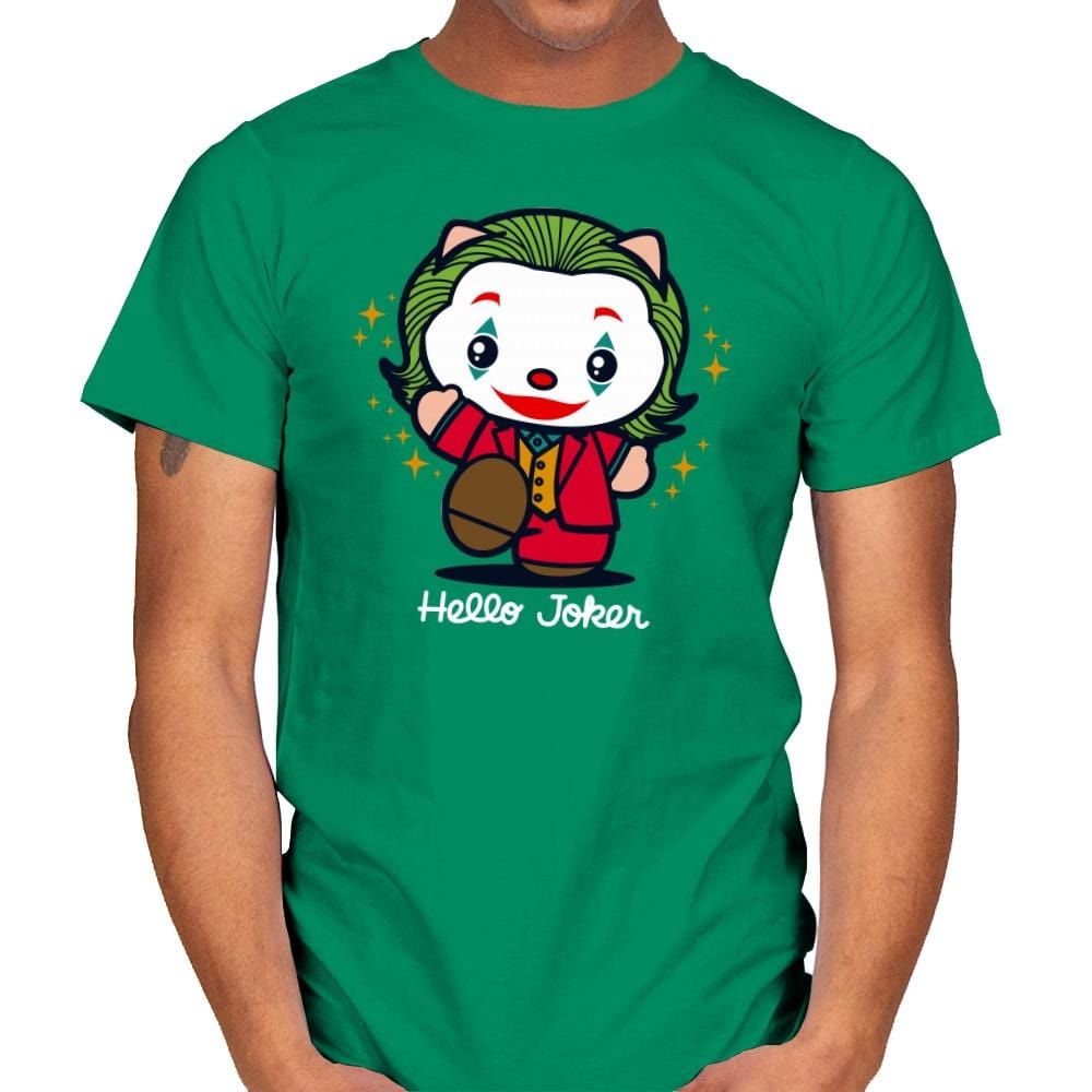 Hello Jokster - Mens T-Shirts RIPT Apparel Small / Kelly Green