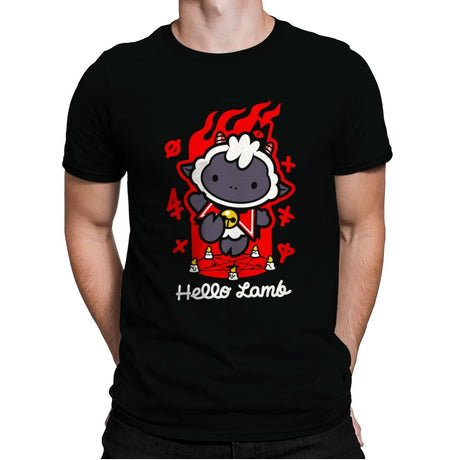 Hello Lamb - Mens Premium T-Shirts RIPT Apparel Small / Black
