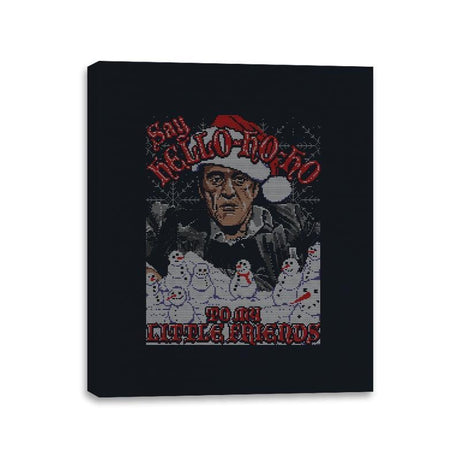 Hello Little Friends - Ugly Holiday - Canvas Wraps Canvas Wraps RIPT Apparel 11x14 / Black