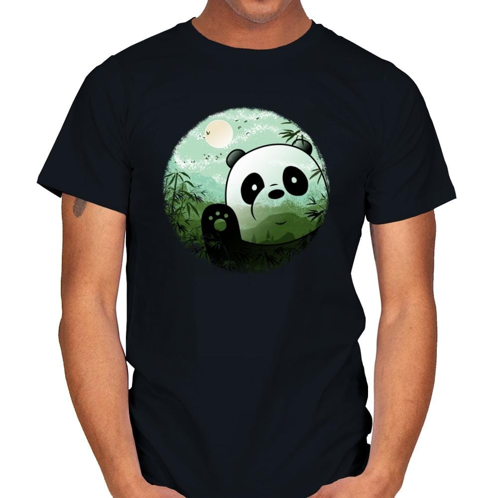 Hello Panda - Mens T-Shirts RIPT Apparel Small / Black