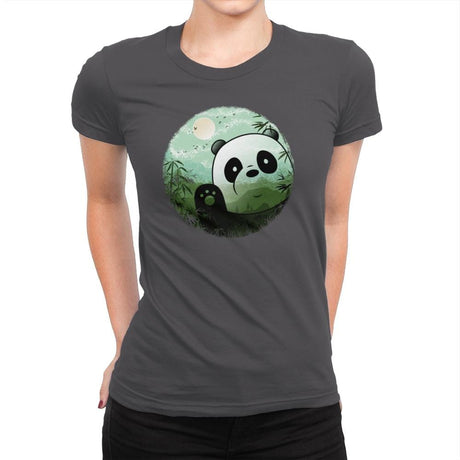 Hello Panda - Womens Premium T-Shirts RIPT Apparel Small / Heavy Metal