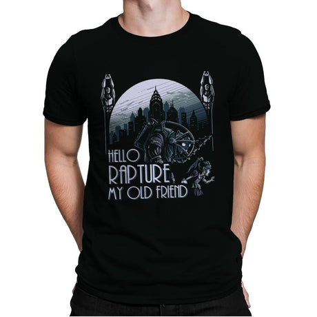 Hello Rapture - Mens Premium T-Shirts RIPT Apparel Small / Black