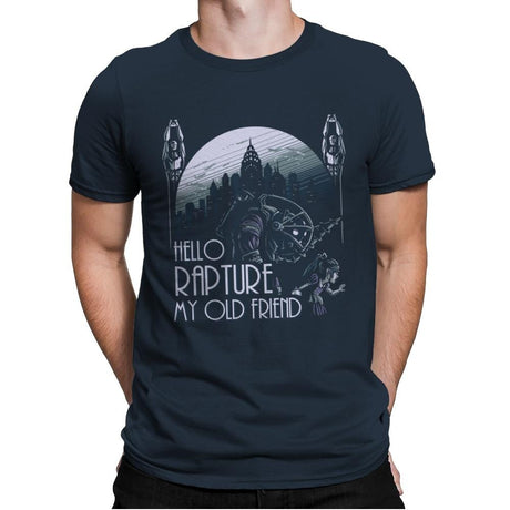Hello Rapture - Mens Premium T-Shirts RIPT Apparel Small / Indigo
