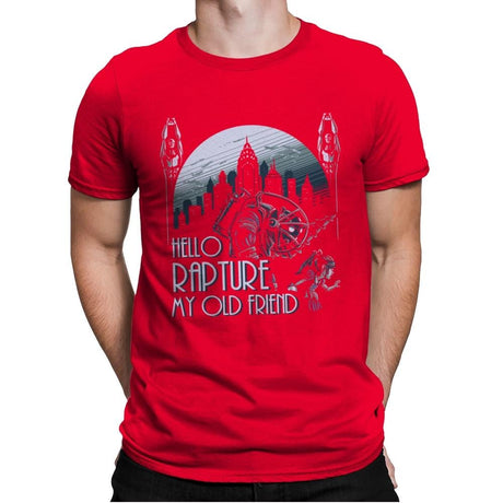 Hello Rapture - Mens Premium T-Shirts RIPT Apparel Small / Red