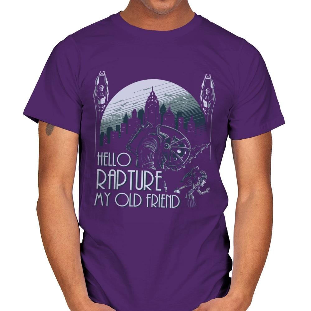 Hello Rapture - Mens T-Shirts RIPT Apparel Small / Purple