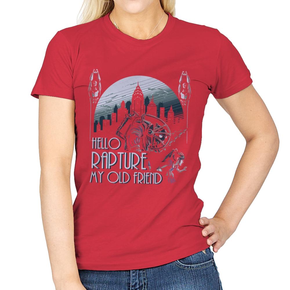 Hello Rapture - Womens T-Shirts RIPT Apparel Small / Red