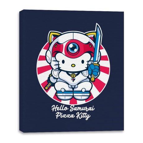 Hello Samurai Pizza Kitty - Canvas Wraps Canvas Wraps RIPT Apparel 16x20 / Navy