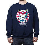 Hello Samurai Pizza Kitty - Crew Neck Sweatshirt Crew Neck Sweatshirt RIPT Apparel