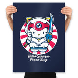 Hello Samurai Pizza Kitty - Prints Posters RIPT Apparel 18x24 / Navy