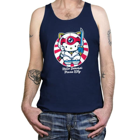 Hello Samurai Pizza Kitty - Tanktop Tanktop RIPT Apparel X-Small / Navy