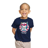 Hello Samurai Pizza Kitty - Youth T-Shirts RIPT Apparel X-small / Navy