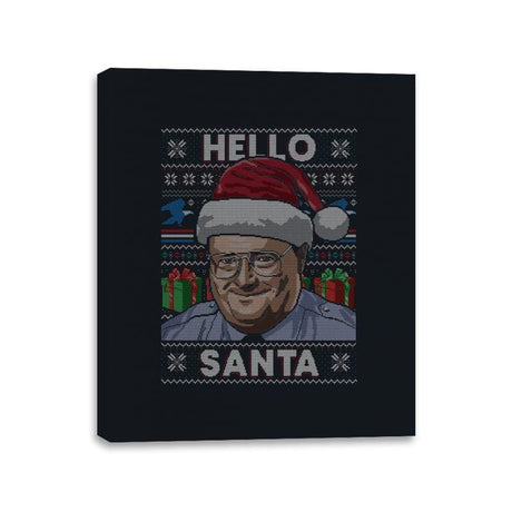Hello Santa - Ugly Holiday - Canvas Wraps Canvas Wraps RIPT Apparel 11x14 / Black