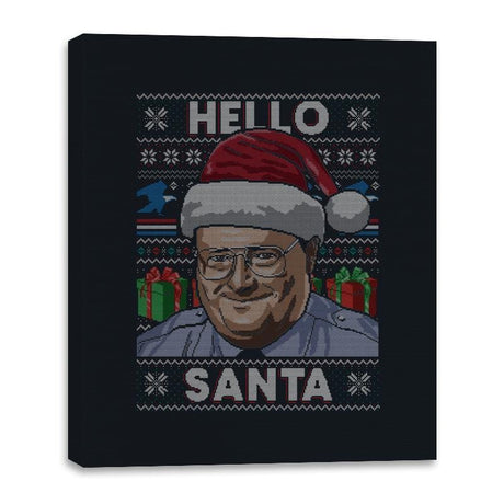 Hello Santa - Ugly Holiday - Canvas Wraps Canvas Wraps RIPT Apparel 16x20 / Black