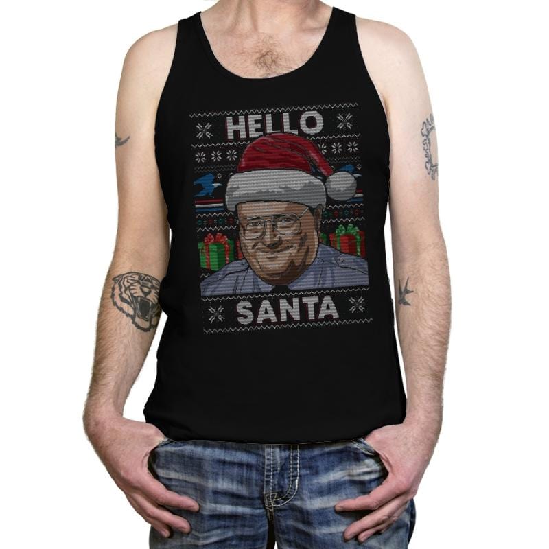 Hello Santa - Ugly Holiday - Tanktop Tanktop RIPT Apparel X-Small / Black