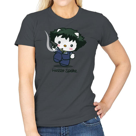 Hello Spike - Womens T-Shirts RIPT Apparel Small / Charcoal