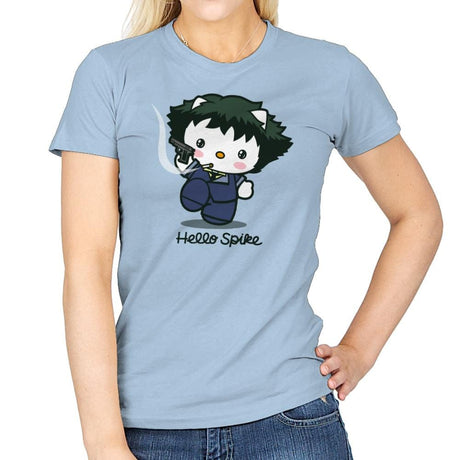 Hello Spike - Womens T-Shirts RIPT Apparel Small / Light Blue