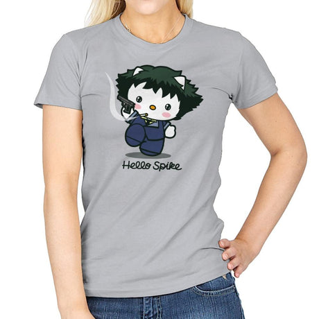 Hello Spike - Womens T-Shirts RIPT Apparel Small / Sport Grey