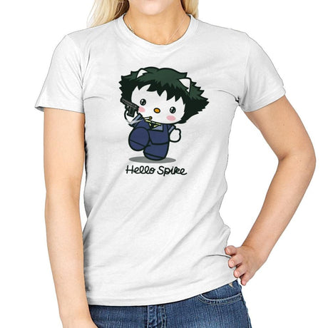 Hello Spike - Womens T-Shirts RIPT Apparel Small / White