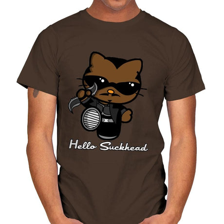 Hello Suckhead - Mens T-Shirts RIPT Apparel Small / Dark Chocolate