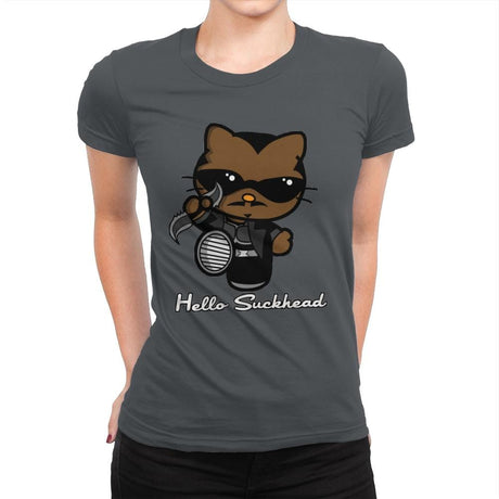 Hello Suckhead - Womens Premium T-Shirts RIPT Apparel Small / Heavy Metal